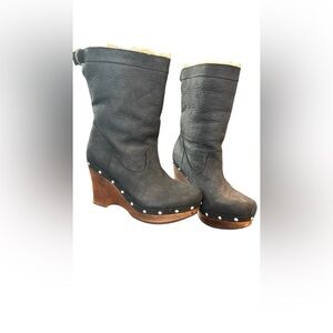 UGG Black Wedge Boots